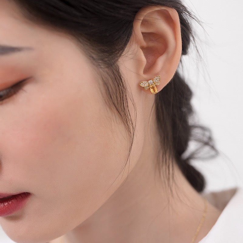 SWEET BEE シトリン ピアス