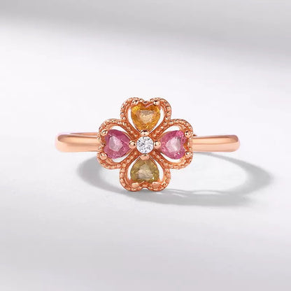 四葉のクローバートルマリンリング