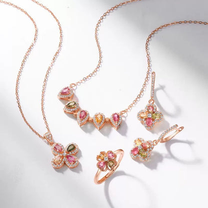 四葉のクローバートルマリンリング