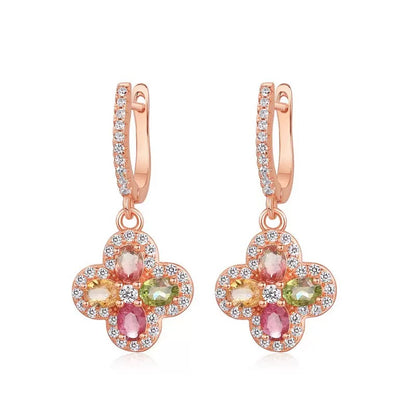 四葉のクローバートルマリンピアス