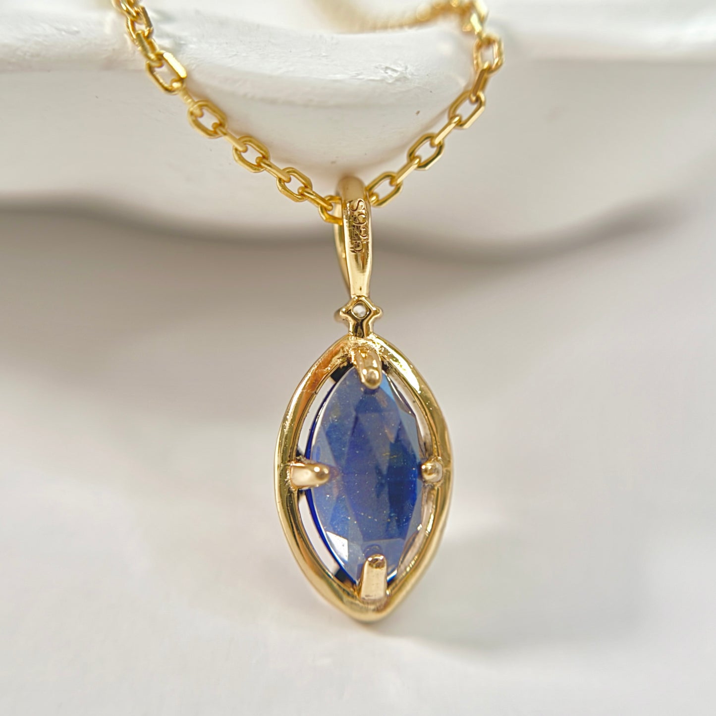 白水晶ラピスラズリ２WAYネックレス