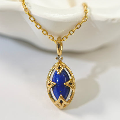 白水晶ラピスラズリ２WAYネックレス