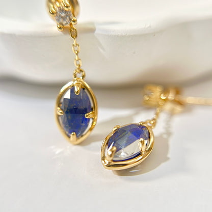 白水晶ラピスラズリ２WAYピアス